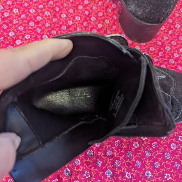 Western Goth Suede ASOS Ryder Regina Buckle Ankle Boots Punk Y2K Size 9 - Picture 9 of 11